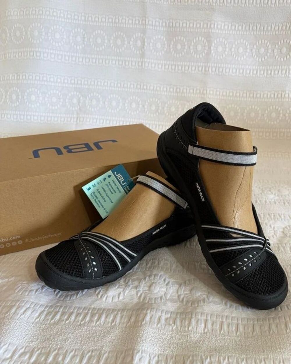 JBU by Jambu Maya Shoes Womens 7 M Mary Jane Velcro Black Water Ready NWT w/ Box